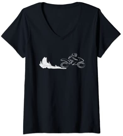 Damen Speedbike,Motorrad, Biker Motorradfahrer T-Shirt mit V-Ausschnitt