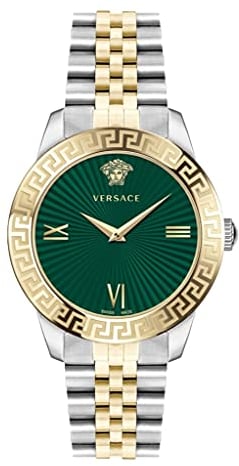Versace Montre pour femme Verte 38 mm Signature Greca VEVC01021, Bicolore, Signature Greca