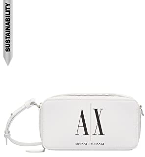 Armani Exchange Damen Sustainable, Crossbody Camera Case, Weiß, Einheitsgröße EU