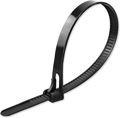 Confezione da 100 fascette riutilizzabili nere 200 mm × 7,6 mm resistenti in nylon resistente con zip grandi 20,3 cm rilasciabili in plastica spessa