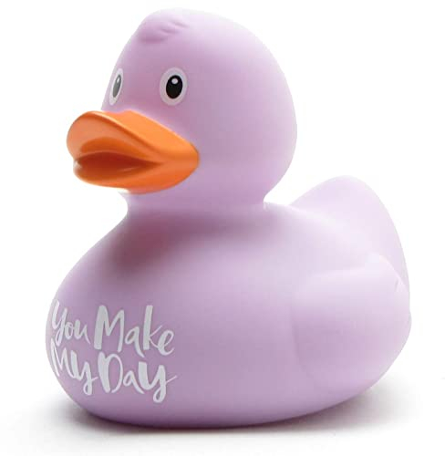 Badeente You Made My Day - lila I Quietscheentchen I L: 8,5 cm I inkl. Badeenten-Schlüsselanhänger im Set