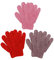 Geyoga 3 Paar Kinder Strickhandschuhe Winter Warme Vollfinger Handschuhe (Hellrosa, Rot, Khaki, M)