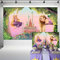 Prinzessin Rapunzel Geburtstagsparty Hintergrund Dekorationen verwickelter Schloss Baum Hintergrund Märchen-Thema Kuchen Tisch Banner 1,5 x 0,9 m 96