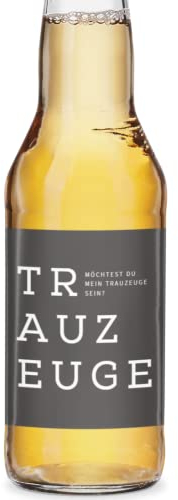 Flaschenetikett Trauzeuge | Trauzeuge Geschenk Mann: Willst du mein Trauzeuge sein? | Flaschenetiketten selbstklebend, für verschiedene Flaschenarten geeignet