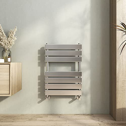 Heilmetz Towel Radiators Bathroom Chrome, Heated Towel Rail Radiator 650 x 450mm Flat Panel Bathroom Ladder Towel Radiator Towel Warmer Modern Central Heating Radiator