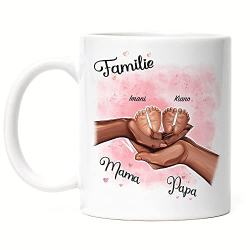 Kiddle-Design Mère Père Enfant Mug Personnalisé Cadeau Famille Bébé Naissance Fête des Pères Fête des Mères Cadeau Bébé Futurs Parents Photo de Famille