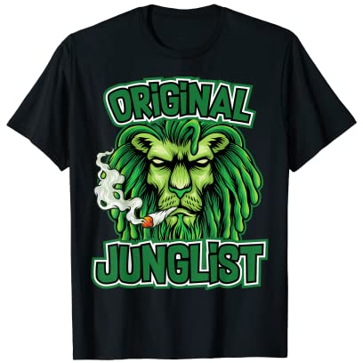 DNB Junglist Apparel Junglist T-Shirt Drum Bass DNB DrumnBass Breakbeat T-Shirt Schwarz Unisex Casual Party T-Shirt Klassische Passform Kurzarm Crew-Ausschnitt Klein EU S