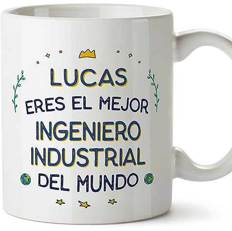 MUGFFINS Tazas Personalizadas para INGENIERO INDUSTRIAL hombre - En Español - Mejor del Mundo - 11 oz / 330 ml - Regalo Personalizable original y divertido