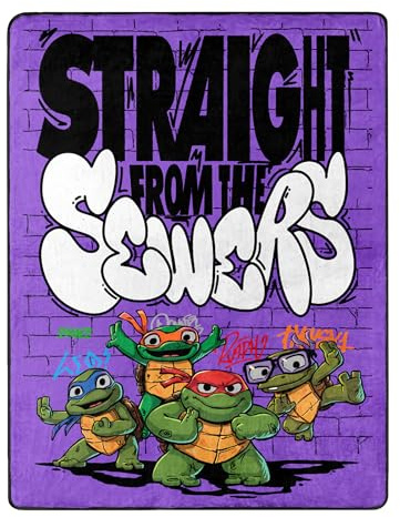 Northwest Teenage Mutant Ninja Turtles Silk Touch Überwurfdecke, 116,8 x 152,4 cm, direkt aus der Kanalisation