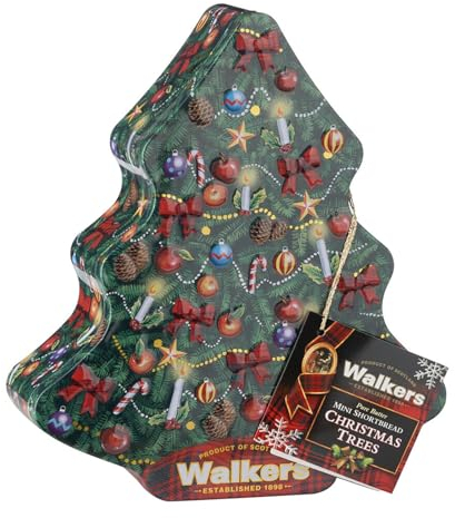 Biscotti di Pasta Frolla al Burro Scozzesi -WALKERS- in latta tema Natalizio 230 Grammi Ottima idea regalo !