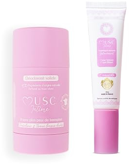 MUSC INTIME La Marque Officielle - Le Duo Musqué - Déodorant & Parfum Intime - Musc Blanc - L'Irrésistible - Empêche Les Mauvaises Odeurs & Nettoie En Douceur - 50g & 30ml