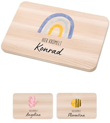 Bärenfreunde Frühstücksbrettchen personalisiert, Kinder Holzbrett Gravur | Schneidebrett, Brettchen, Frühstücksbrett mit Namen, Abschiedsgeschenk Kita Erzieher, Vesperbrett, Geschenk, Tier