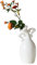 XMMEIMK Vase mit Haltung, weiße Keramikvase mit kleinem Hals, neuartige und schöne einzigartige Form, 17,8 cm, Moderne Wohndekorationsvase, kann als Dekoration für Esstisch, Bücherregal und
