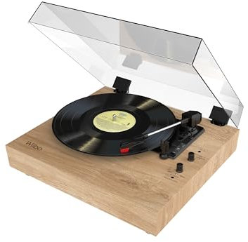 Wiibo Mustang 1965-BT Natural Tocadiscos Vintage Bluetooth con Altavoces incorporados Premium