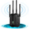 DOBWGXZ WiFi Extender Booster, Internet Booster with Ethernet Port, 4 High-Gain Antennas WiFi Booster Range Extender, Home Wireless Signal Booster, Works with Any WiFi Router