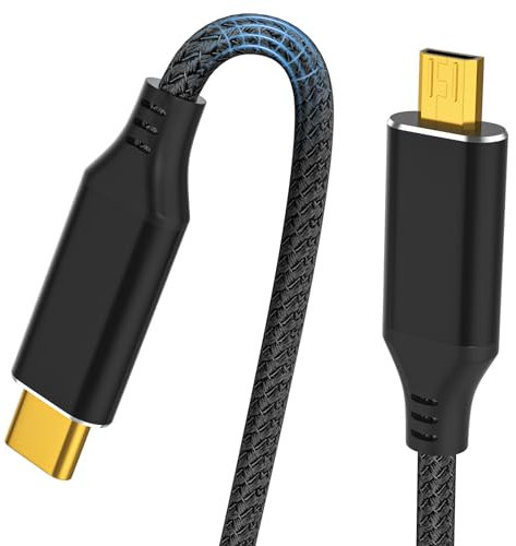 USB C to Micro HDMI Cable 6Ft, High Speed 4K@60Hz/2k@120Hz, USB 3.1 Type c to Micro HDMI Uni-Directional Cord Support for Freestyle 2, Laptop, MacBook, iPad Pro, iPhone15, Projector