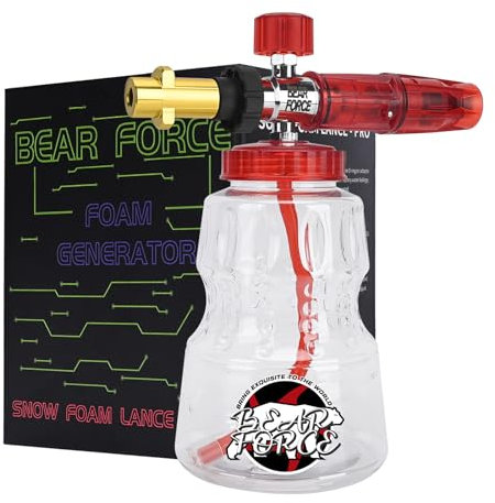 BEAR FORCE Boquilla de espuma de nieve para lavado a presión, botella de cañón de espuma de nieve, compatible con lavadora de alta presión Karcher K1, K2, K3, K4, K5, K6, K7