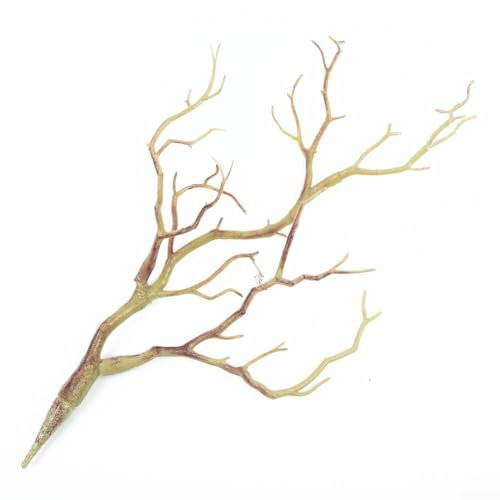 Entgoinggo Ramo finto per decorazione di matrimoni, rami di albero essiccati in plastica, pianta artificiale, vaso da giardino, ufficio, feste, decorazione per la casa (caffè)