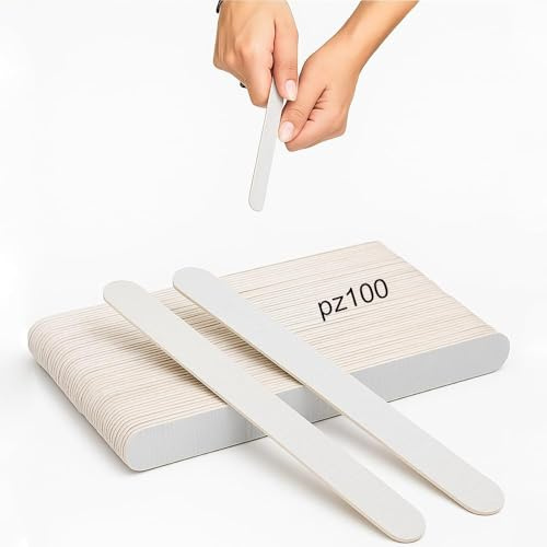 VIKI Set 100 Lima Unghie Professionale 100/180 Doppia Grana, Lime Unghie per Manicure e Pedicure, Unghie Naturali, Gel, Acrilico e Semipermanente, Lime Delicate e Resistenti ideale per centri estetici