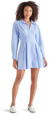Steve Madden Damen Aria Dress Kleid, Vintage-Blau, Klein