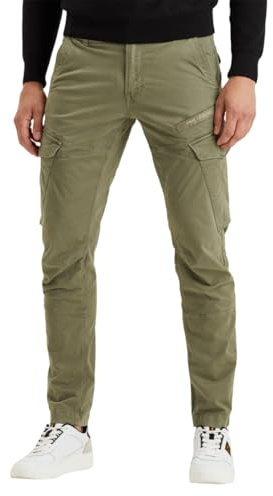 PME Legend Herren Cargohose NORDROP - Tapered Fit - Blau Beige Oliv Grün W29-W40, Größe:32W / 36L, Farbe:Oil Green 6379