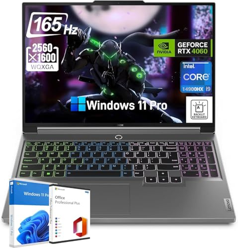 Lenovo Legion 5i Gaming Laptop - 16 WQXGA 165Hz Display, Intel i9-14900HX(24-Core), 32GB DDR5, 2TB SSD, GeForce RTX 4060, RGB Backlit Keyboard, Wi-Fi 6E, Win 11 Pro, MS Office, w/Bundle Accessories