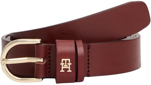 Tommy Hilfiger Damen Gürtel Essential Effortless 2,5 cm Ledergürtel, Rot (Deep Rouge), 95 cm