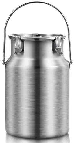 Acier Inoxydable Seau De Transport De Lait Seau À Vin Pot Lait Peut pour Liquide Stockage Solide Cuve De Fermentation, Baril Scellé 304 Pot A Lait INOX Bidon Alimentaire 5L