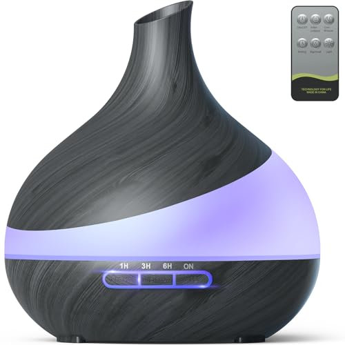 500 ML Aroma Diffuser, Lufterfrischer, Aromatherapie Diffuser Mit Fernbedienung, 14 Farben LED automatischer Abschaltfunktion, 4 Timer Einstellung