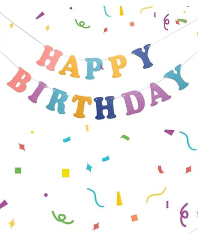 TPZORJX Decoración Fiesta Cumpleaños Colores Pastel, Guirnalda Happy Birthday con Cuerda, Feliz Cumpleaños Decoración Happy Birthday, Pancarta Banderín Banner Cartel Letras Decorativas Papel