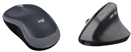 Logitech M185 Souris sans & Trust Yuno Souris Ergonomique sans Fil,