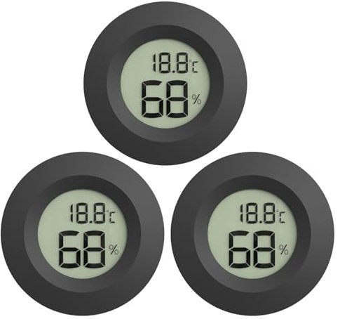 3 Pcs Hygrometer Thermometer, Mini Humidity Monitor, Room Temperature Monitor for Baby, Digital Thermometer for Baby Room Living Room Greenhouse Office Wine Cellar, High Accurate