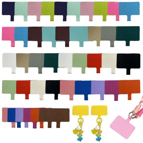 46 Piezas Parche de Cordón para Teléfono,Correa de Cordón para Teléfono Celular,Parche para Teléfono Móvil para Cordón de Teléfono Accesorios,cuerda movil colgar,correa movil,accesorios movil