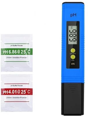 VCHICS Boden-pH-Tester, 0,01 PH Hochpräziser Wasserqualitätstester, digitales LCD-PH-Meter, Messbereich, PH-Teststift, eignet for Schwimmbäder und Aquarien für Garten- und Topfpflanzen(Blue)