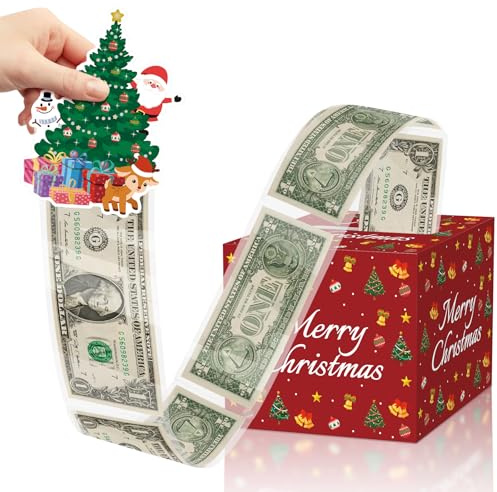 Geldgeschenke Weihnachten, DIY Überraschungsbox, Weihnachten Spardose für Bargeld Geschenk Ziehen, Geschenkbox Geburtstag Überraschungsbox für Erwachsene und Kinder - Weihnachtsbaum