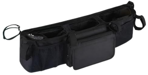 Organisateur De Poussette Double Rangement Spacieux Et Imperméable Avec 3 | Organisateur De Poussette Bébé Pour , , Bébé, Parents, Maison, Extérieur, Camping Et Marche