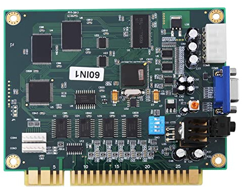 Fafeicy Klassische 60-in-1-Jamma-Kits, Multicade-Board-PCB, Spielteile für -Schrank, Universelles -Kit mit Robustem Schrank-Set, Unterstützt CGA/VGA-Ausgang