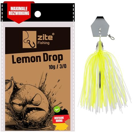 Zite Fishing Inzite Blader Chatter-Jigs | Bladed Jig Köder in 10g 16g & 21g | Intensive Vibrationen & 6 Farben | Trailerfähig mit scharfem Einzelhaken