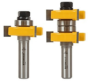 Yonico 15224 1-1/2-Inch 2 Bit Tongue and Groove Router Bit Set 1/2-Inch Shank