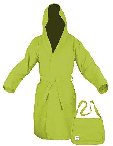 Tex family - Accappatoio Microfibra PODDY | Assorbe 5X più della Spugna | Leggero & di Facile Manutenzione | Ideale per Sport e Viaggio, Verde Lime, XL, Microfibra