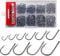 QualyQualy Worm Hooks for Bass Fishing Hooks, 500pcs Bass Hooks Fishing Carp Eyed Fishing Hooks Freshwater Hooks Bass High Carbon Steel with Portable Box