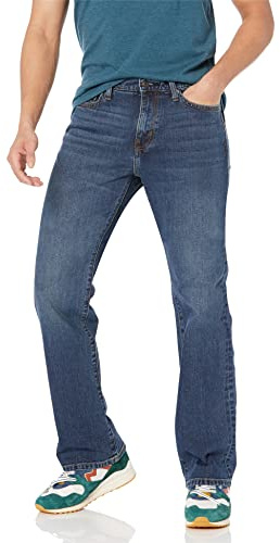 Amazon Essentials Herren Bootcut-Jeans mit gerader Passform - Auslauffarben, Mittlere Waschung, 34W / 33L