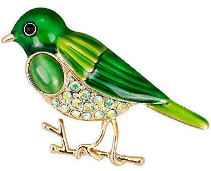 Yazilind Grün Eisvogel Brosche Pins Strass Brosche Hochzeit Prom Pin für Frauen Vintage Kleidung Dekoration Legierung Schmuck (Eisvogel)