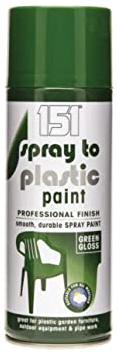 Spray to Plastic Paint Professional Finish Smooth Durable Spray Paint 400ml Gloss (Green)