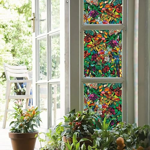 d-c-fix 346-0647-4PK Self-Adhesive Privacy Glass Window Film, Spring Chapel/Tulia, 17 x 78 Roll, 4-Pack