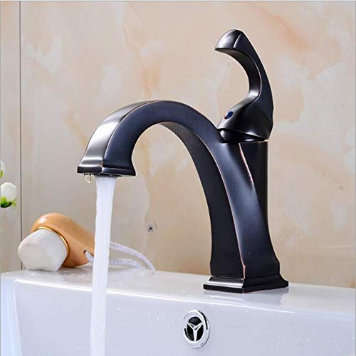 YHSGY Robinets de cuisine Laiton Bronze Huilé Robinet De Lavabo De Salle De Bain Noir À Encastrer Noir Robinet Vasque Robinet Mitigeur Robinet Pour Eau Chaude Et Froide