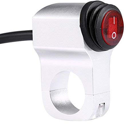 12V 16A Interrupteur ON-OFF pour guidon de moto, interrupteurs de phares en alliage d'aluminium étanches pour interrupteur de guidon de 7/8 22mm, projecteur antibrouillard clignotant,