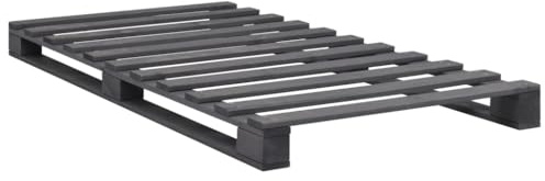vidaXL Palettenbett Grau Massivholz Kiefer 90×200 cm