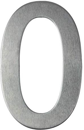 Numero civico in acciaio inox adesivo, altezza 10 cm, numero civico design (0)