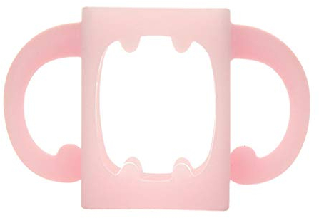 KERDEJAR Babyflaschengriff, Babyflaschengriff, universeller Griff, weiches Silikon, breite Öffnung, mehrfarbig, hitzebeständig, Babyflaschen, Zubehör, Rosa, 4.33 x 2.76 in